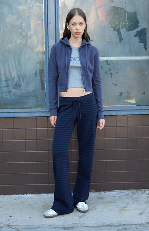 Blue Crystal Zip Up Hoodie image number 4