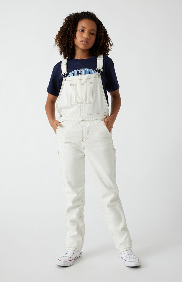 Kids white overall top