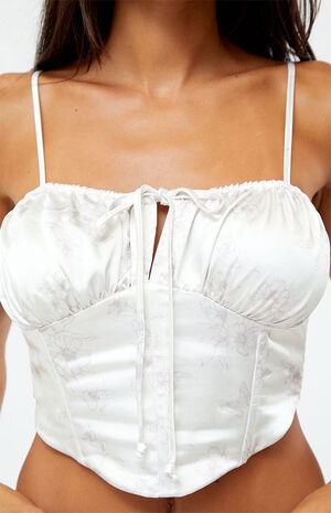 Tie Front Satin Corset Top image number 3