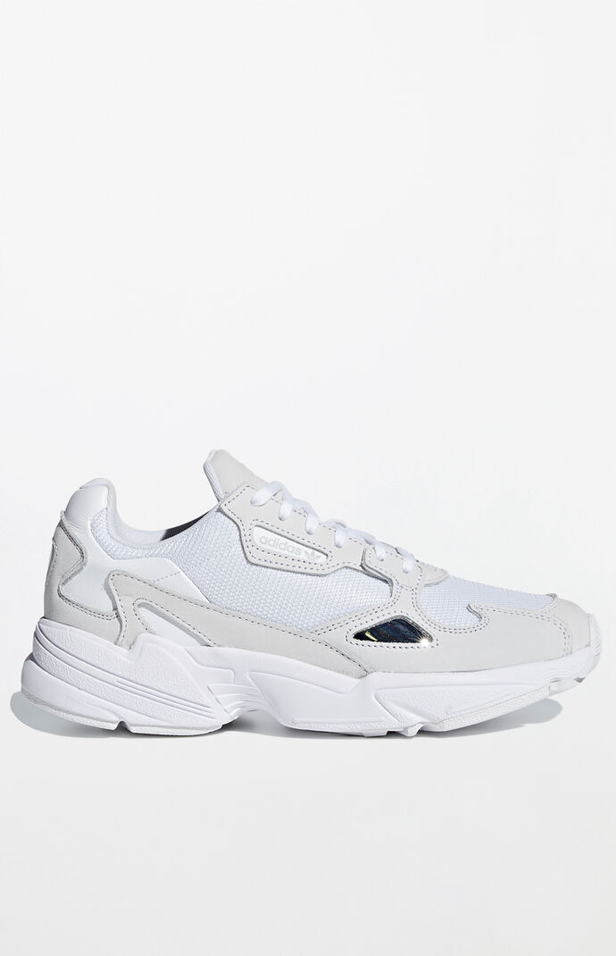 Adidas Women S White Falcon Sneakers Pacsun
