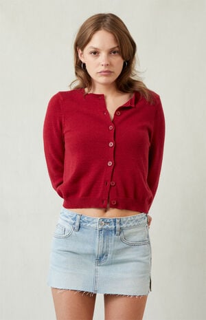 Lara Light Indigo Raw Cut Low Rise Denim Mini Skirt image number 2