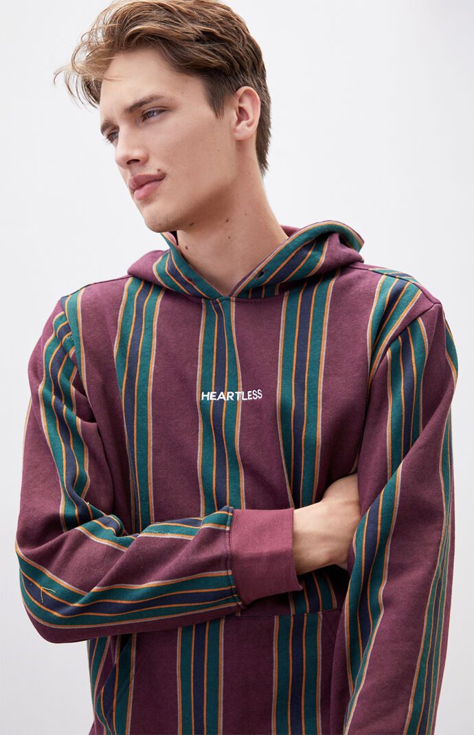 Heartless Striped Oversized Hoodie