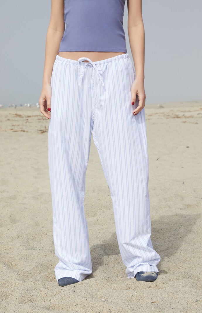 John Galt Blue & White Striped Anastasia Lounge Pants