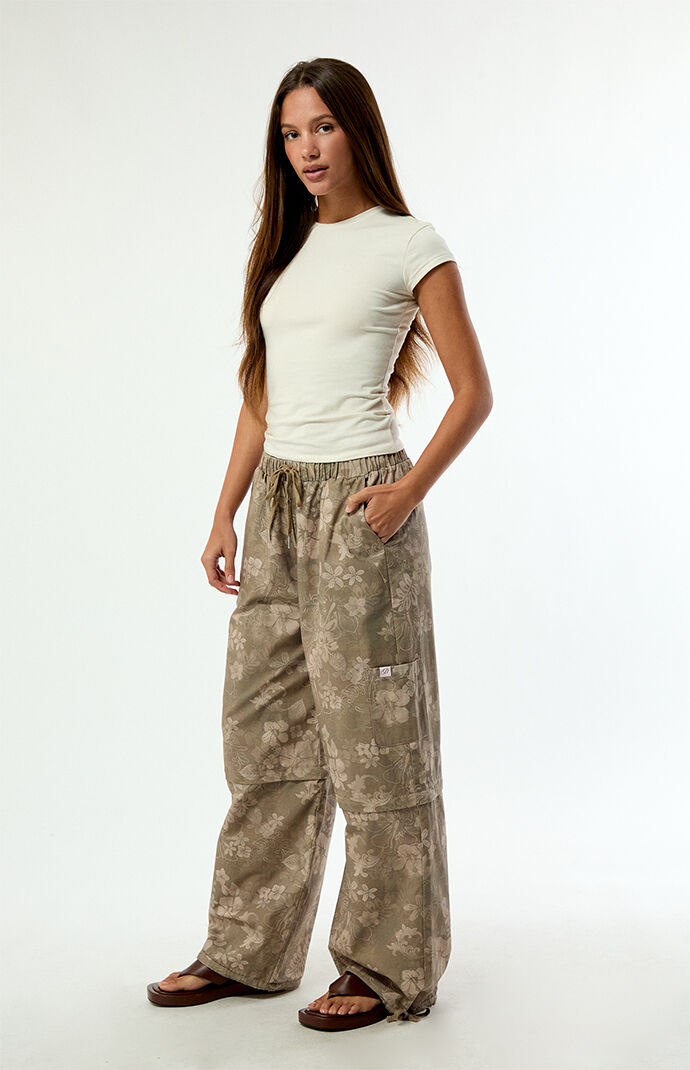 Daisy Street Hibiscus Baggy Tearaway Pants