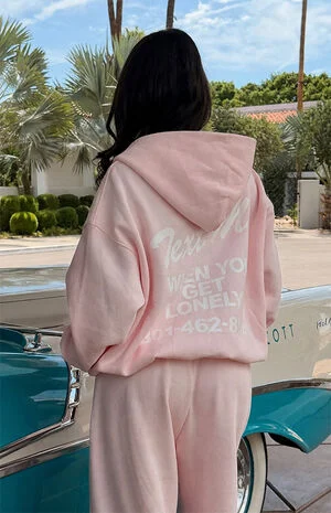 Text Me When You Get Lonely Zip Up Hoodie image number 1