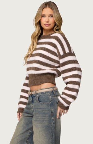 Penelope Fuzzy Striped Sweater image number 2