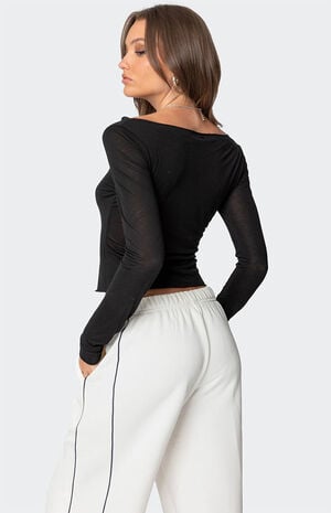 Rach Sheer Boat Neck Top image number 5