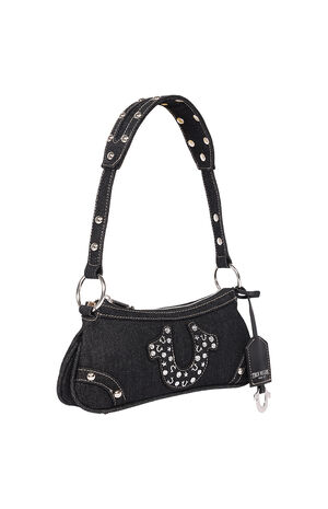 Horseshoe Black Denim Shoulder Bag image number 2