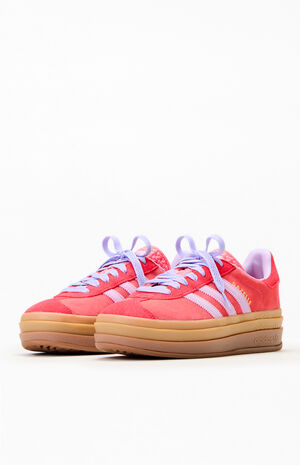 Women's Blue & Red Gazelle Bold Sneakers image number 2