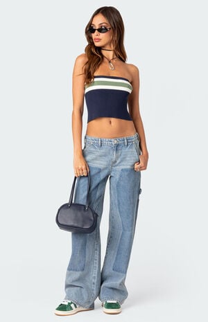 Faded Wash Low Rise Carpenter Jeans image number 1