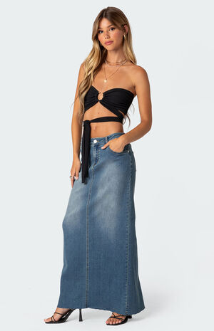 Zia Ribbed Ring Tie Crop Top image number 2