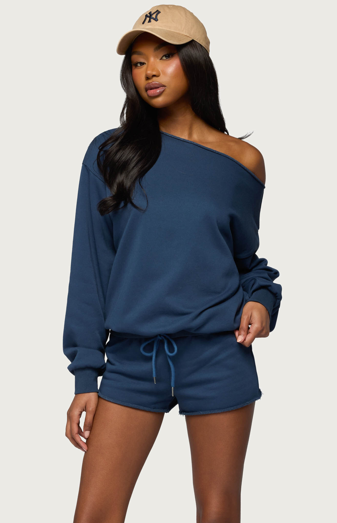 Edikted Juana Off Shoulder Lightweight Sweatshirt