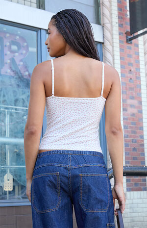 Floral Cropped Lace Tank Top image number 3