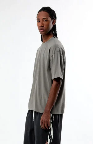 Charcoal&nbsp;Basic Oversized T-Shirt image number 2