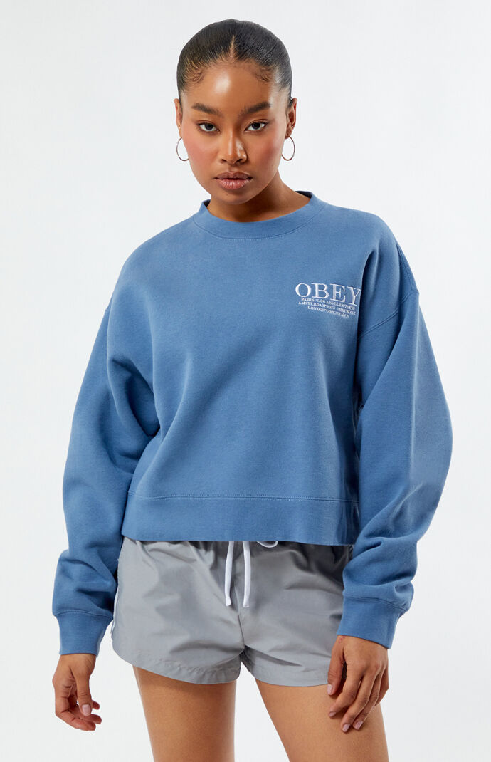 Obey blue sweatshirt sales