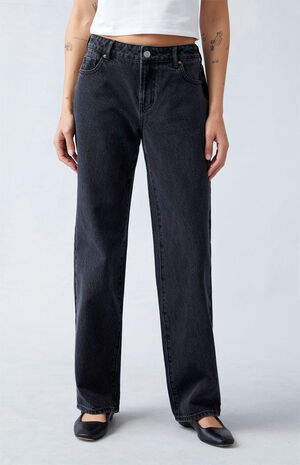 Eco Black Low Rise Straight Leg Jeans image number 2