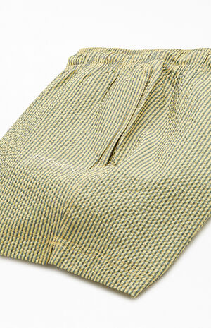 Green Striped Seersucker 4.5" Swim Trunks image number 4