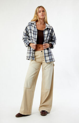 Oversized Boyfriend Flannel Shirt image number 4