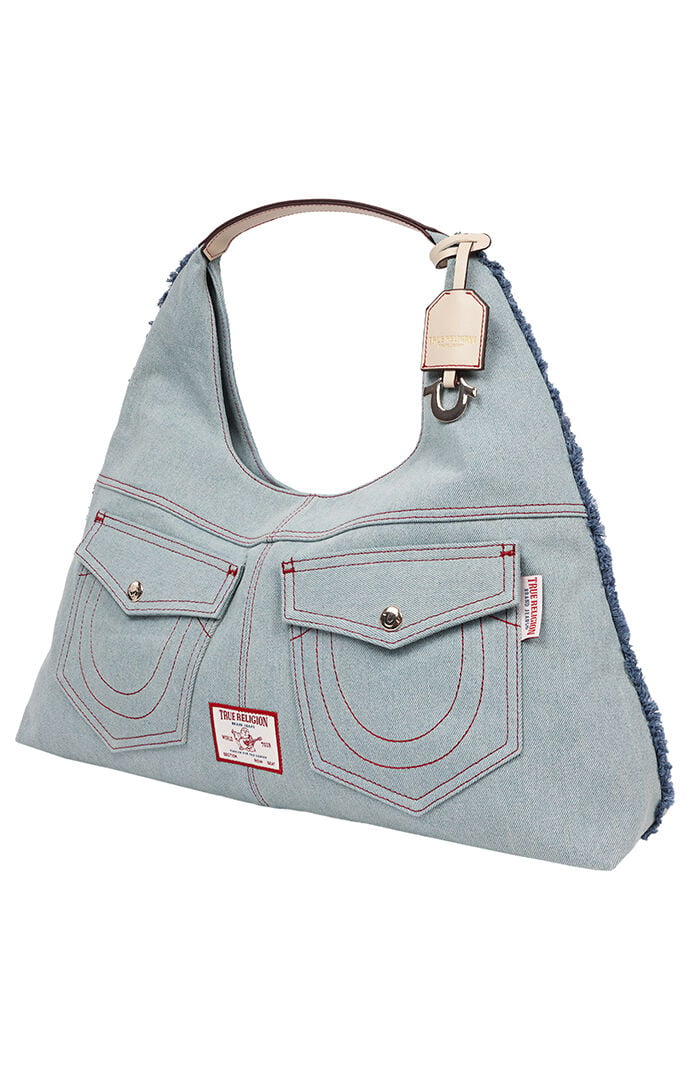 True Religion Arden Contrast Stitch Denim Hobo Bag