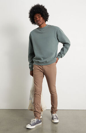 Khaki Skinny Comfort Stretch Jeans image number 1