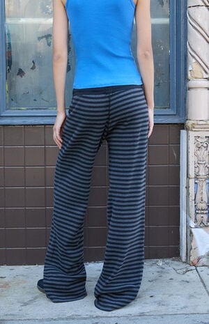 Dark Gray Hilary Striped Yoga Baggy Sweatpants image number 4
