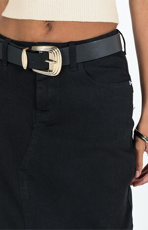 Eco Black Batkins Denim Maxi Skirt image number 5