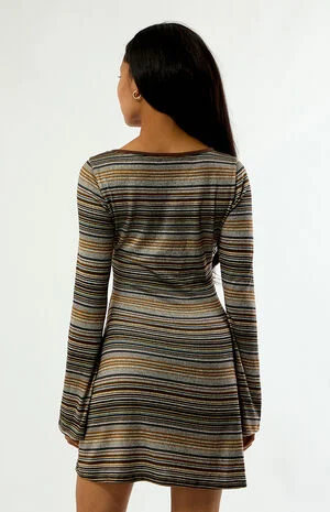 Aniya Striped Long Sleeve Mini Dress image number 5