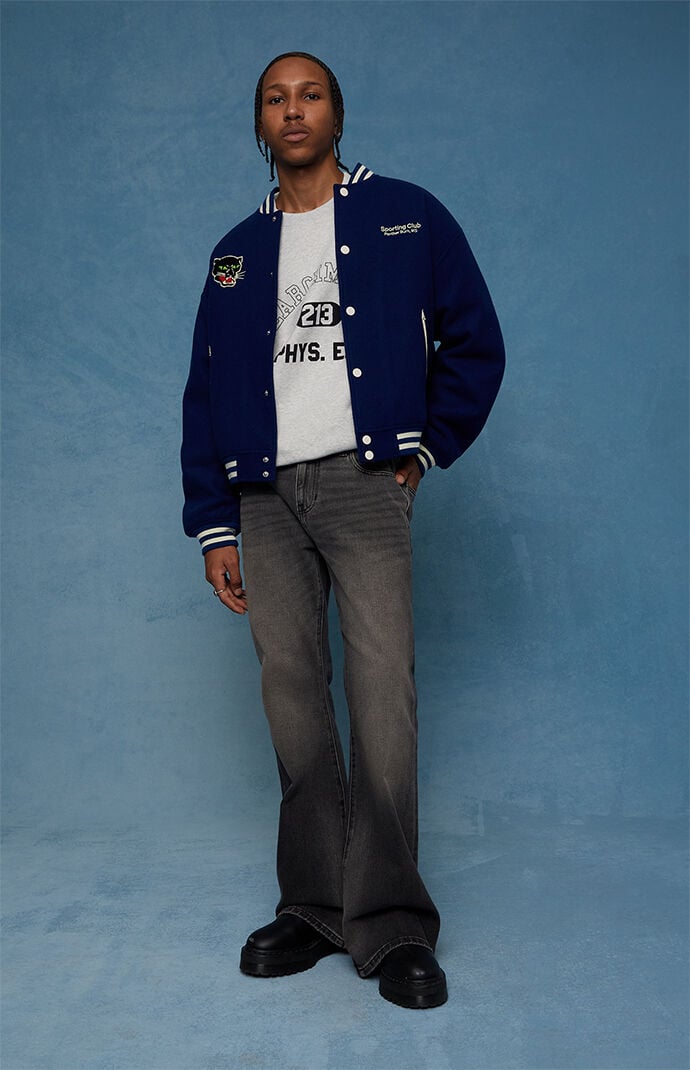 Pacsun Jordan Baggy Bootcut Jeans Washed Black