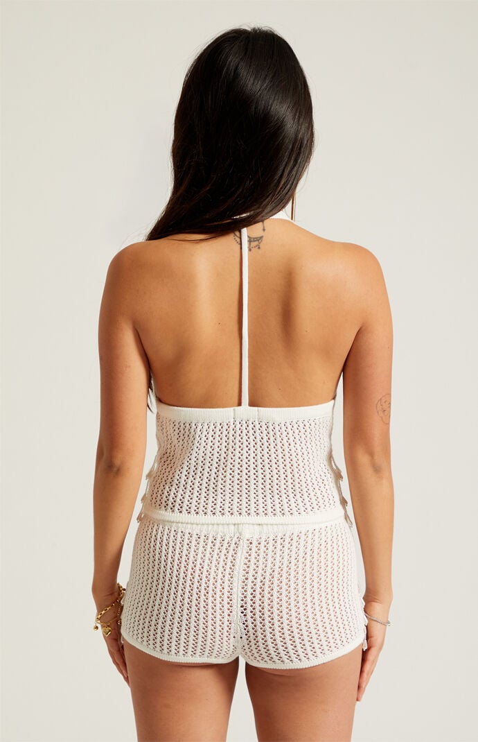 Beverly and Beck Alana Pearl Crochet Sweater Tank Top