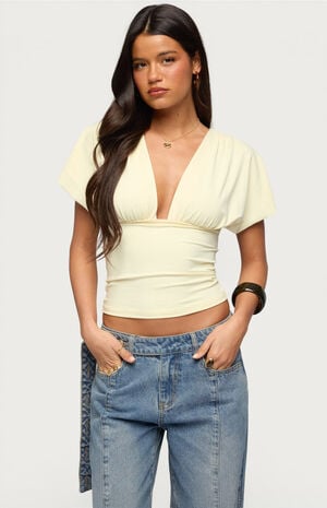 Flutter Plunging V Neck Top image number 1