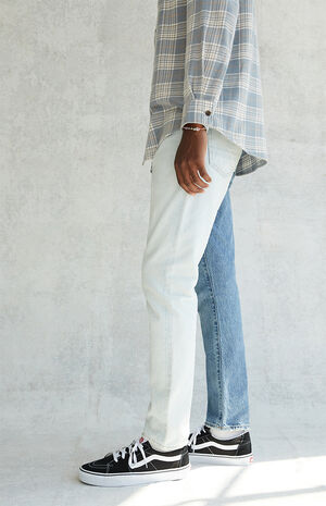 Indigo Blue Split Slim Taper Rigid Jeans image number 3