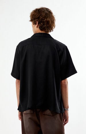 Pick Stitch Cropped Camp Shirt image number 3
