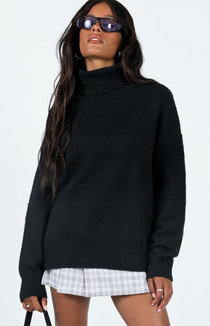 Eco Black Oswin Turtleneck Sweater image number 2