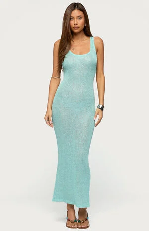 Abby Sequin Sheer Knit Maxi Dress image number 1