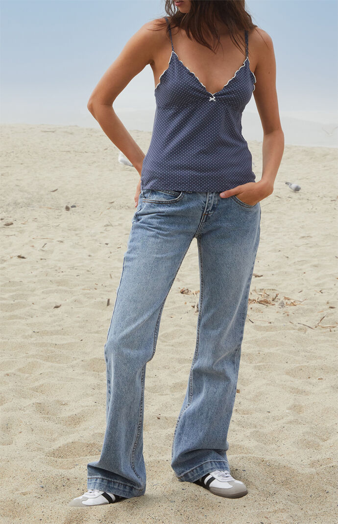 John Galt Blue Polka Dot Tiffany Tank Top