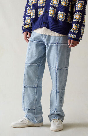 Eco Indigo Baggy Paneled Jeans image number 2