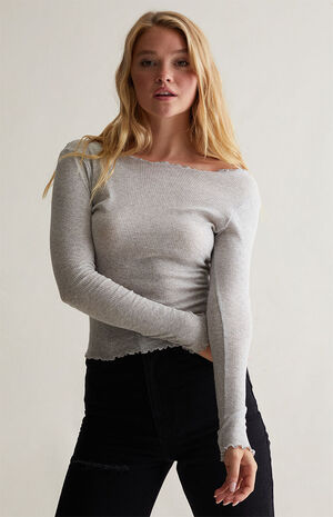 Dove Lettuce Edge Long Sleeve Top image number 1