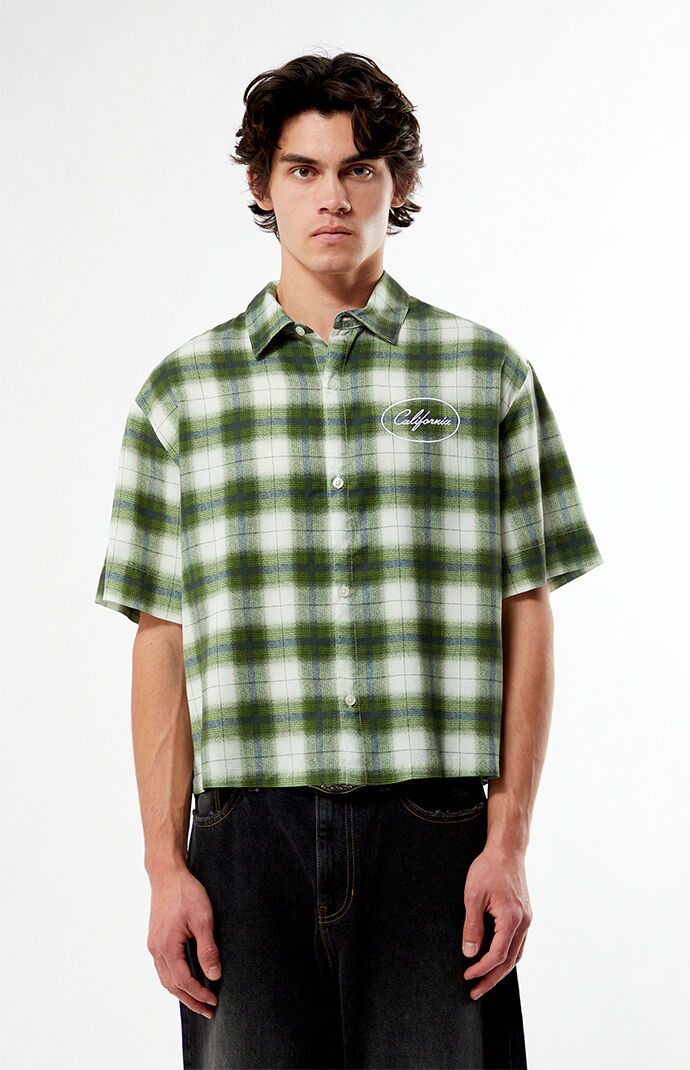 Pacsun Dirt Green Woven Camp Shirt