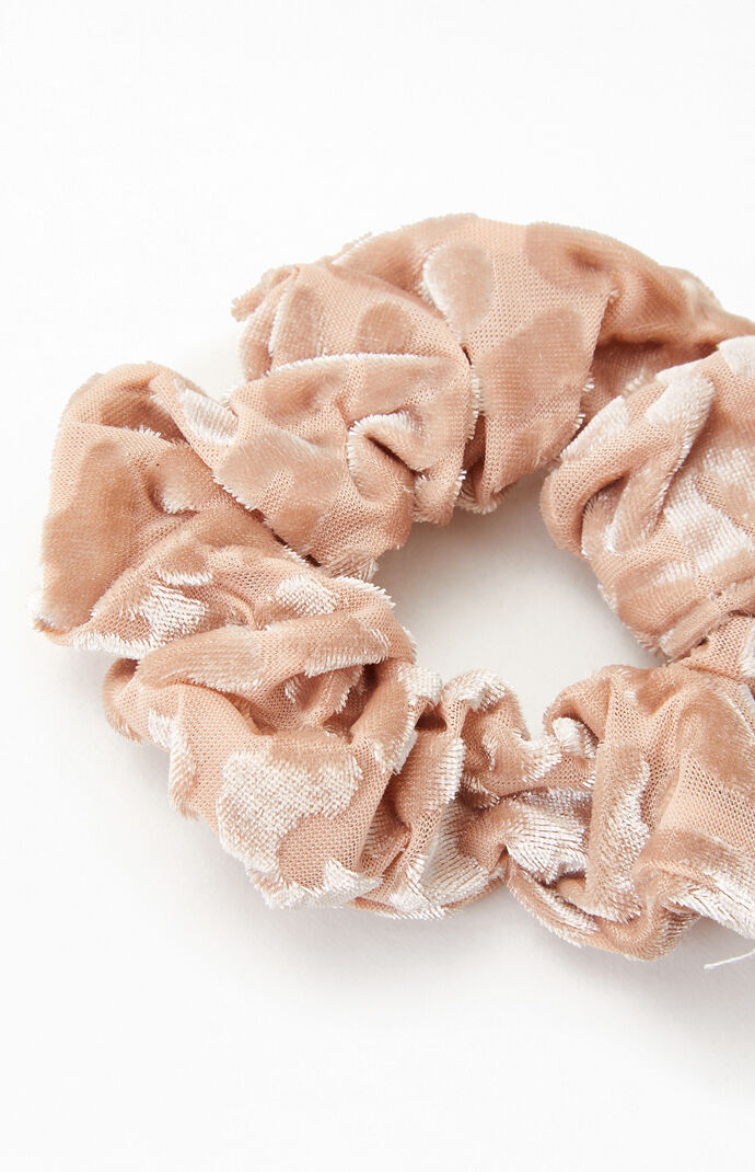 Cream Burnout Velvet Scrunchie