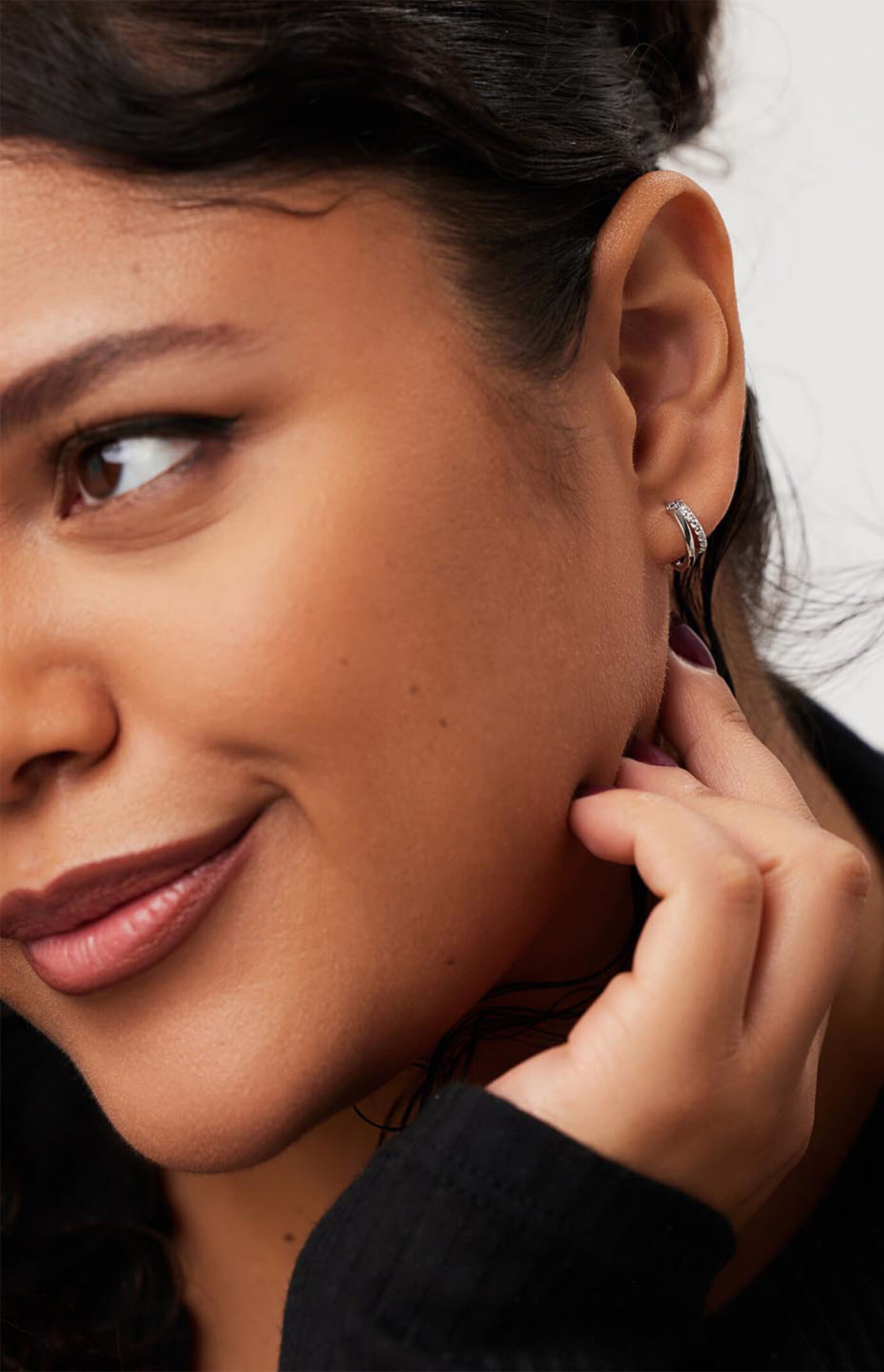 Ana Luisa Toda Mini Silver Double Hoop Earrings