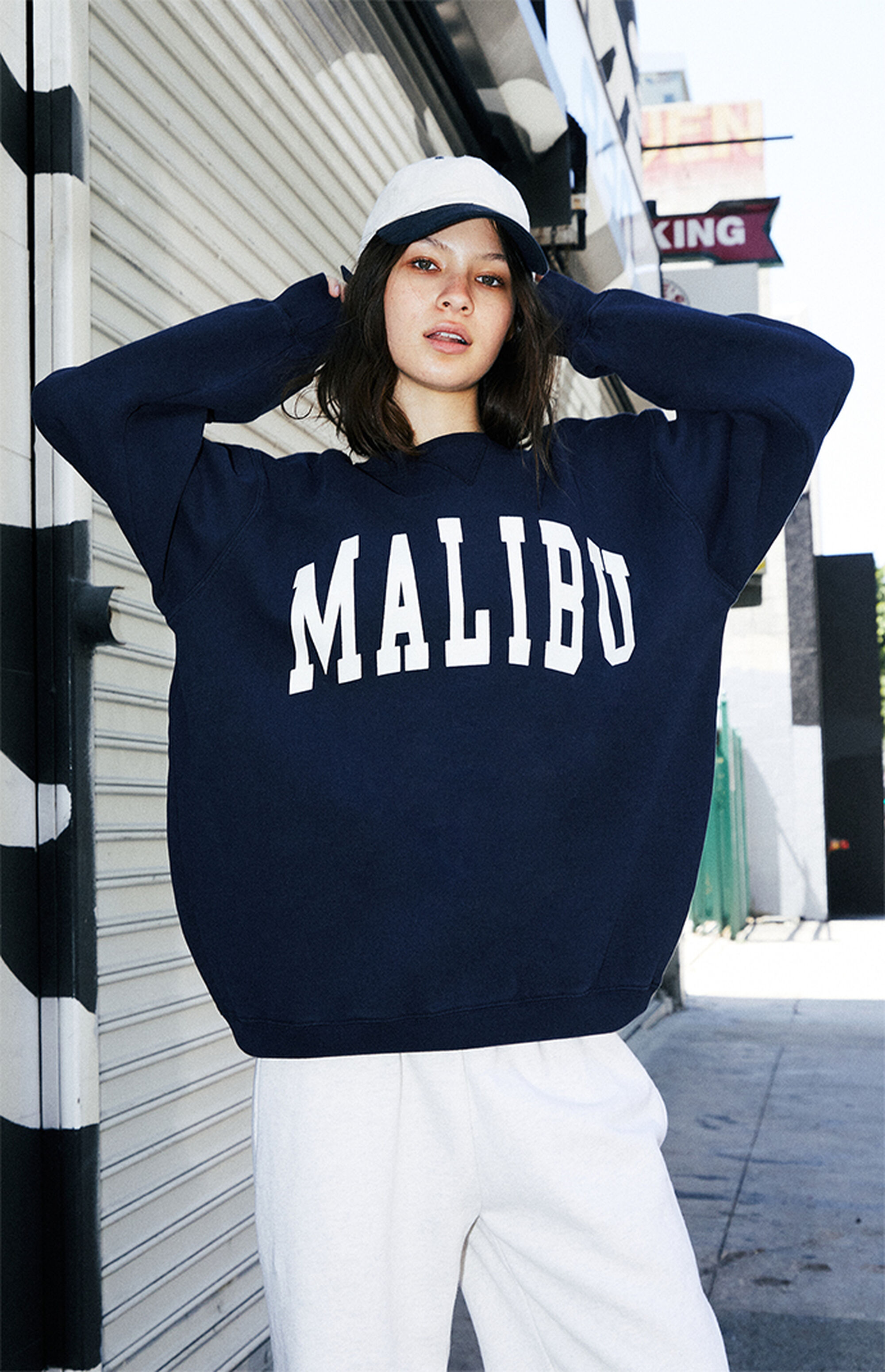 Crushed 3/4 Sleeve Malibu Crew Neck main image 0