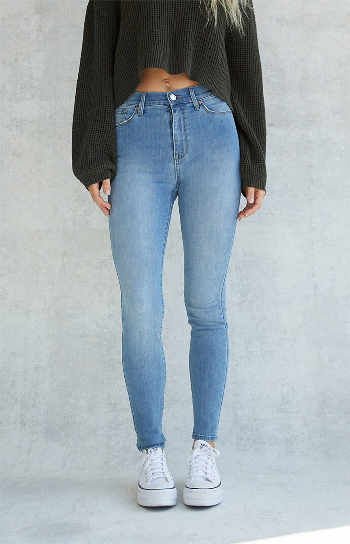 Light blue high waisted jeggings cheap