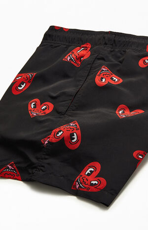 Keith Haring Heart 14" Swim Trunks image number 4