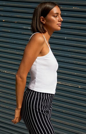 White Zelly Button Tank Top image number 2