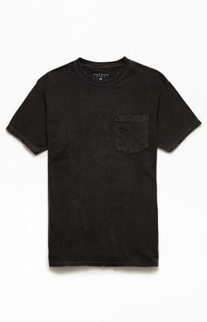 Black Vintage Wash Pocket T-Shirt image number 1