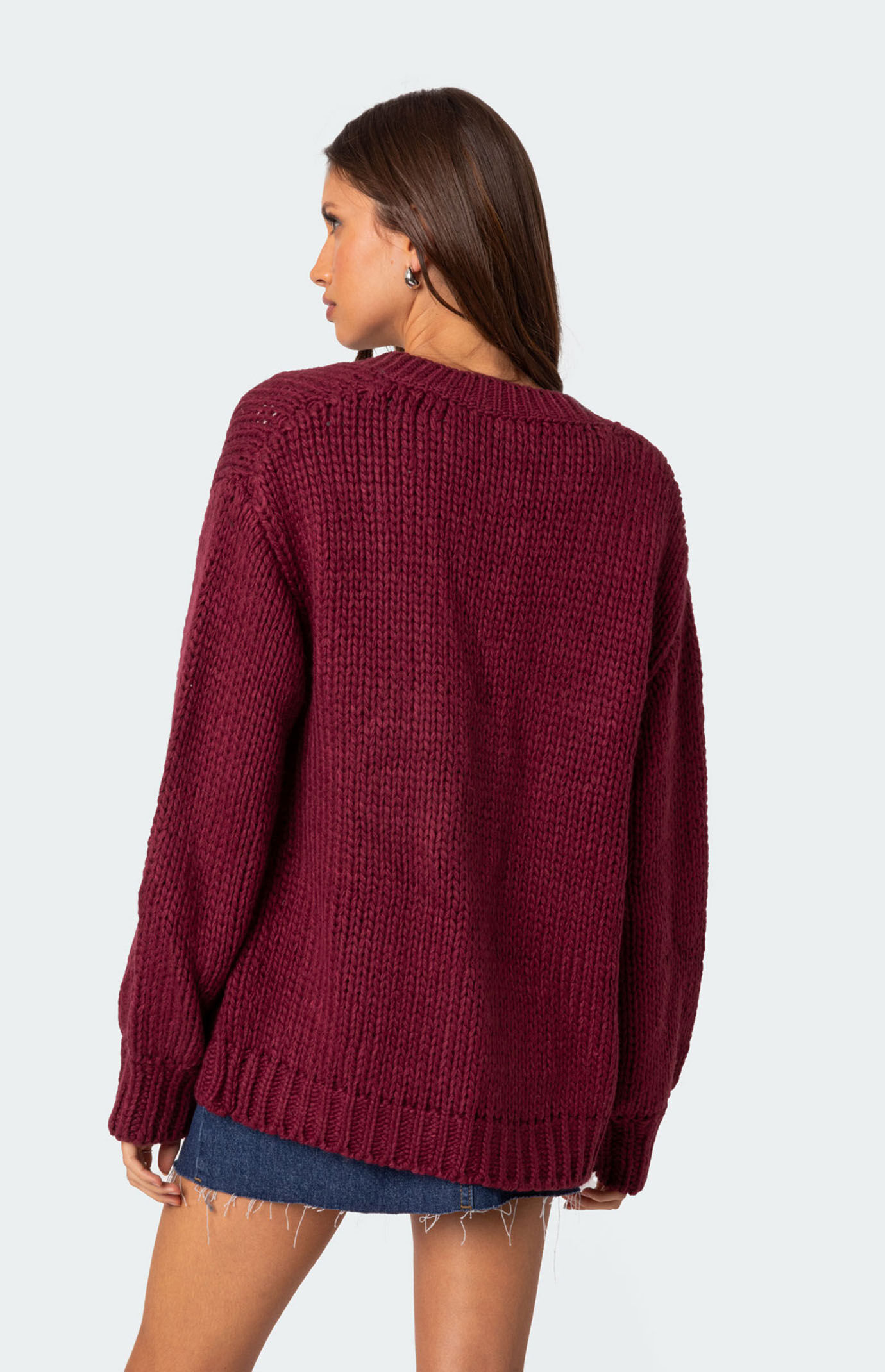 Edikted Anina Oversized Knit Cardigan at CoolSprings Galleria in