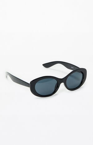 Black Plastic Round Sunglasses
