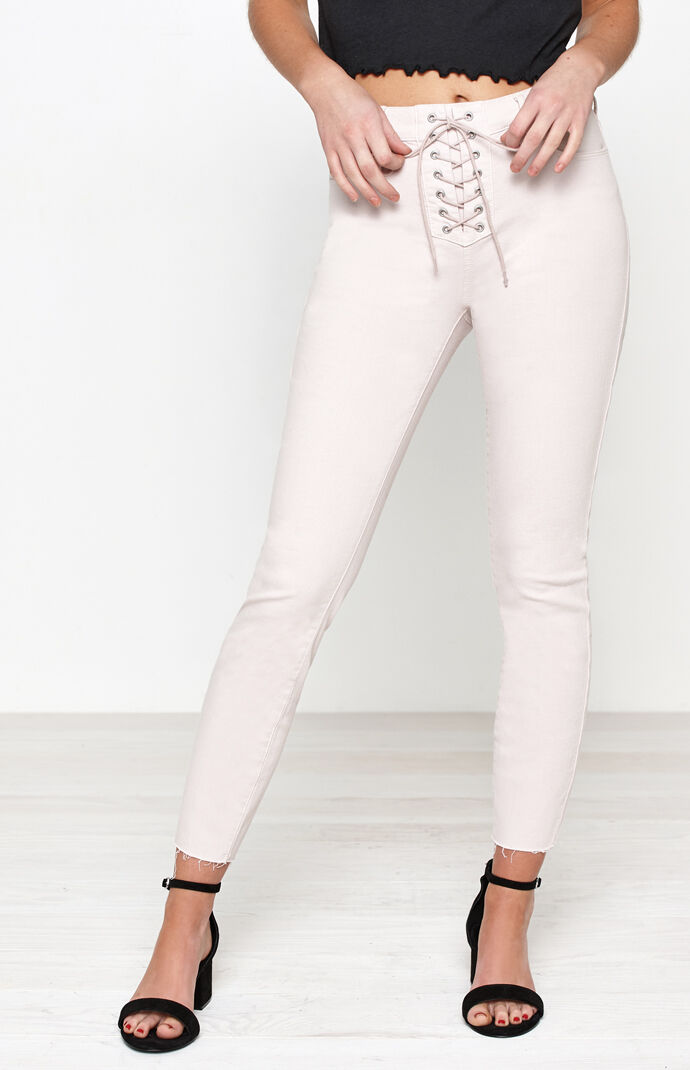 lace up jeggings