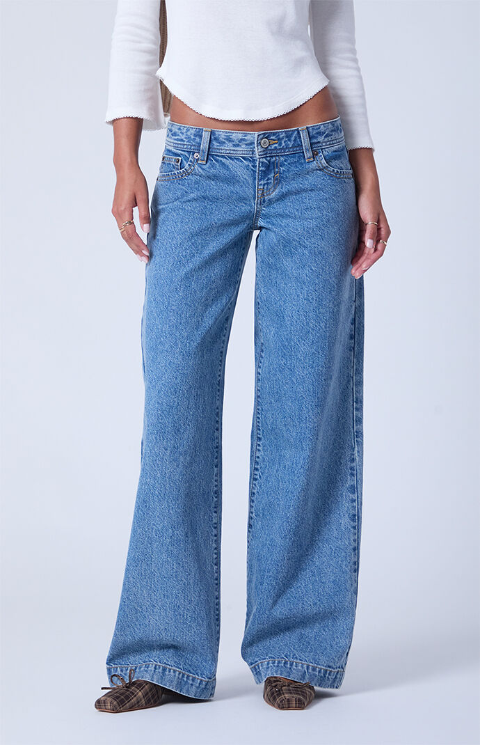 Pacsun Kaia Ultimate Low Rise Baggy Jeans Light Blue Wash