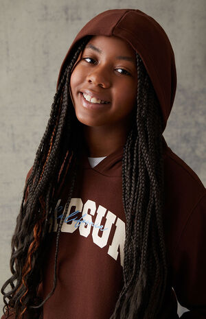 Brown Basic Hoodie image number 4